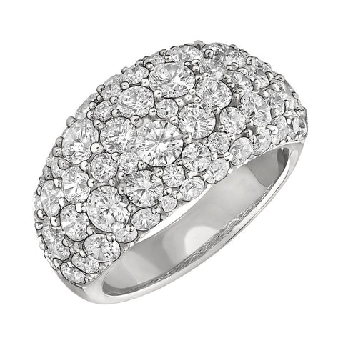 Domed Pave Diamond Ring 4ctw