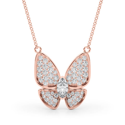 Butterfly Diamond Pendant Necklace