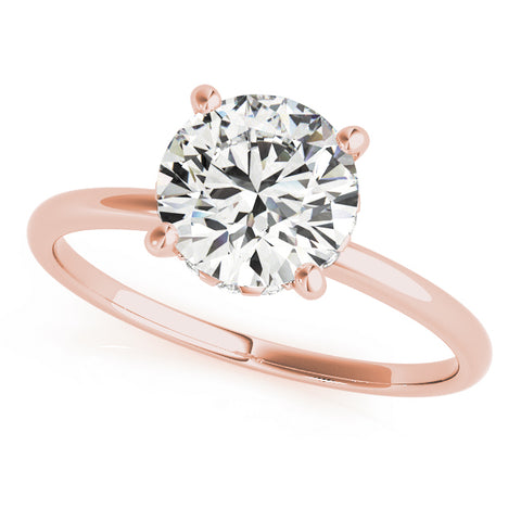 Hidden Halo Round Solitaire Diamond Engagement Ring 1.51Ct