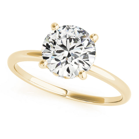 Hidden Halo Round Solitaire Diamond Engagement Ring 1.51Ct