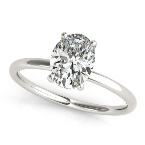 Oval Hidden Halo Solitaire Diamond Engagement Ring 0.96ct