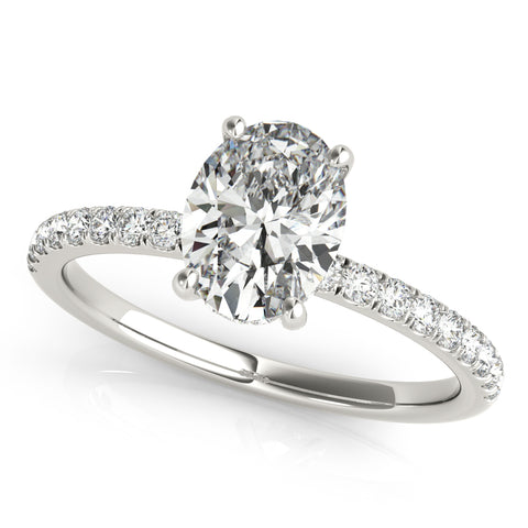 Oval Hidden Halo Accented Diamond Engagement Ring 1.51Ct