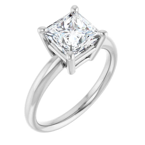 Princess Solitaire Diamond Engagement Ring 2ct