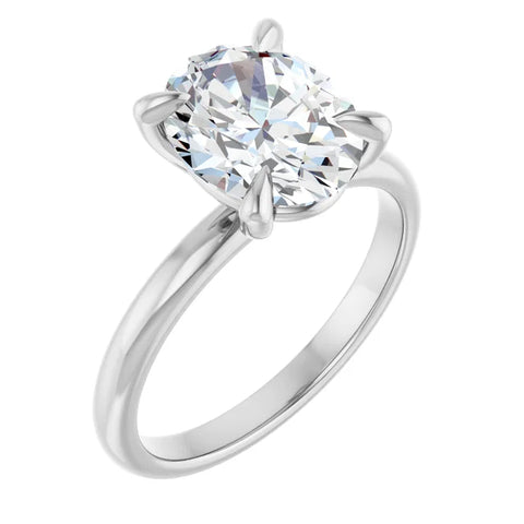 Oval Solitaire Diamond Engagement Ring 2.05ct
