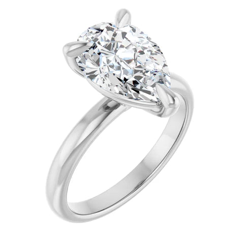 Pear Solitaire Diamond Engagement Ring 3.04ct