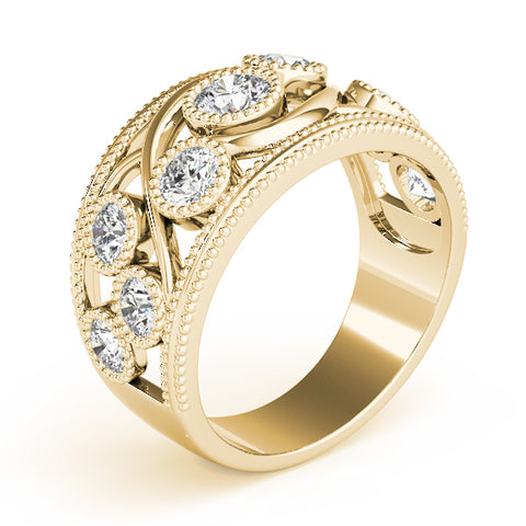 Milgrain Swirl Diamond Ring 1.20ctw