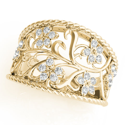 Floral Vine Diamond Ring 1/8ctw