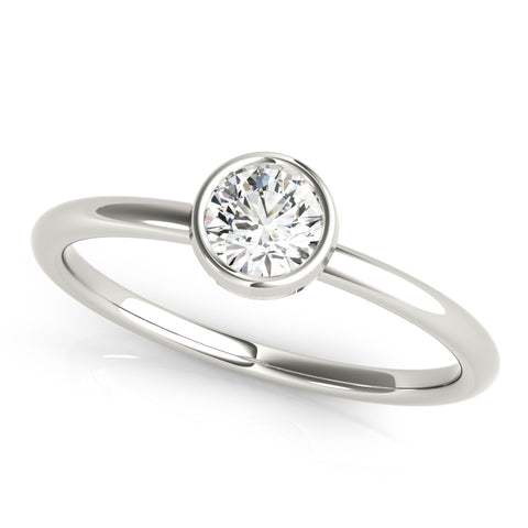 Dainty Round Solitaire Bezel Ring 1/3ct