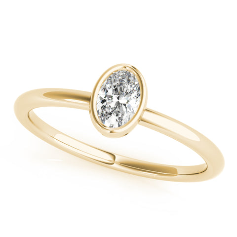Dainty Oval Solitaire Bezel Ring 1/4ct