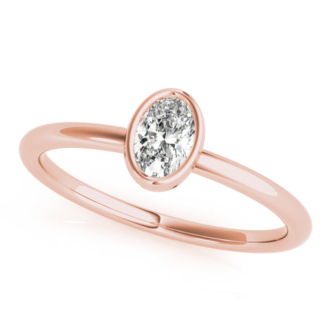 Dainty Oval Solitaire Bezel Ring 1/4ct