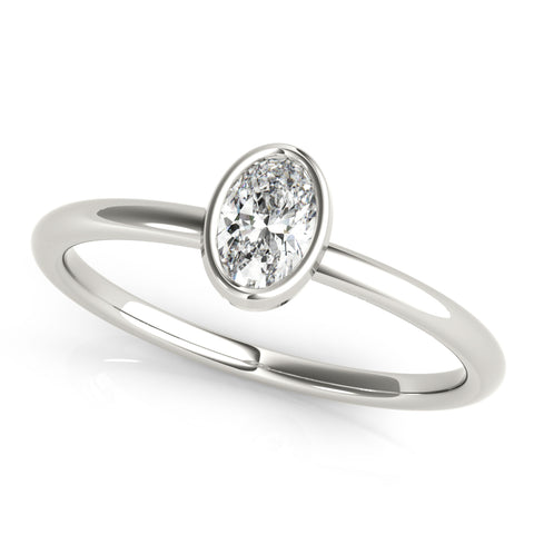 Dainty Oval Solitaire Bezel Ring 1/4ct
