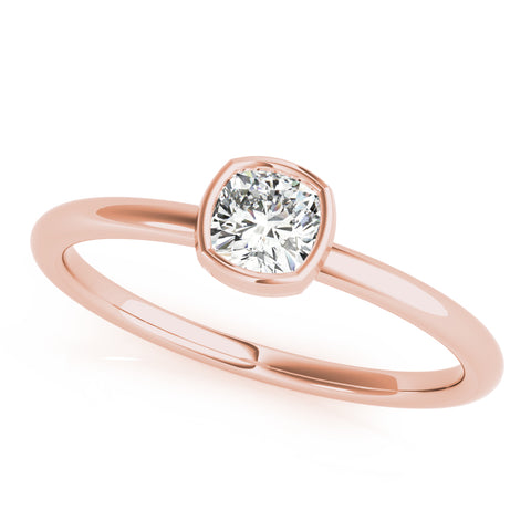 Dainty Cushion Solitaire Bezel Ring 3/8ct