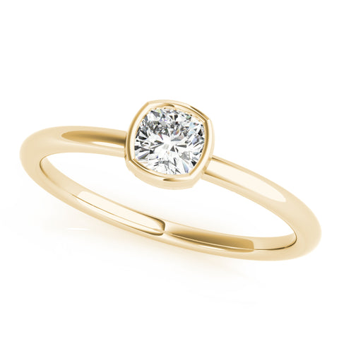 Dainty Cushion Solitaire Bezel Ring 3/8ct