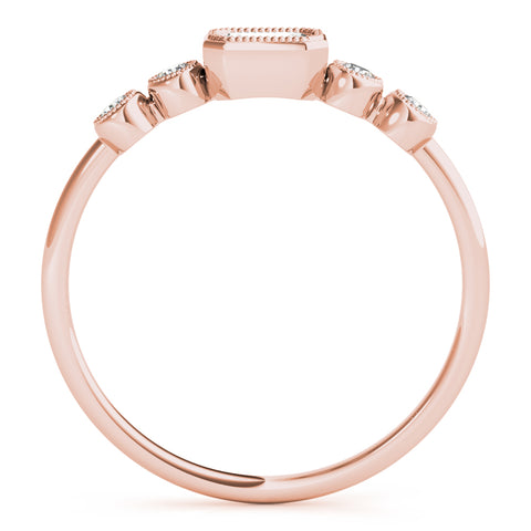 Petite Emerald Milgrain Bezel 5 Stone Diamond Band