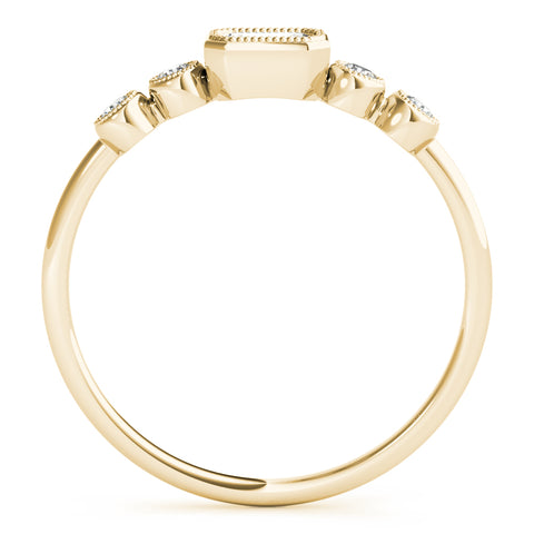 Petite Emerald Milgrain Bezel 5 Stone Diamond Band