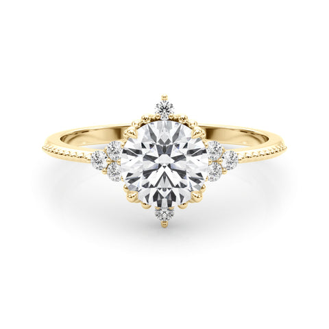 Round Brilliant Accented Diamond Engagement Ring 1.08Ct