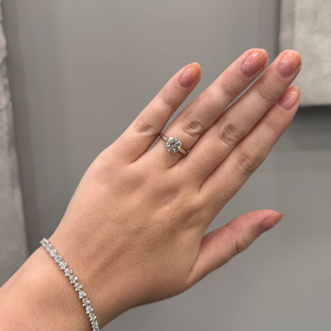 Cathedral Round Solitaire Diamond Engagement Ring 2ct