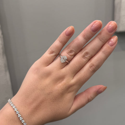 Cathedral Oval Solitaire Diamond Engagement Ring 2ct