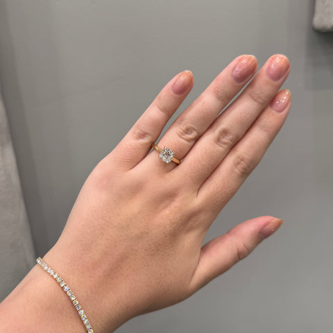 Cathedral Cushion Solitaire Diamond Engagement Ring 2ct