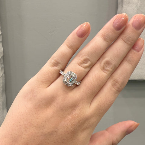 Eternal Halo Emerald Diamond Engagement Ring