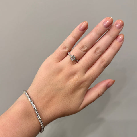 Classic Cathedral Emerald Diamond Engagement Ring