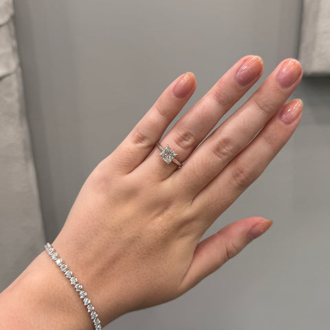 Cathedral Princess Solitaire Diamond Engagement Ring 2ct