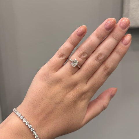 Cathedral Radiant Solitaire Diamond Engagement Ring 1.5ct