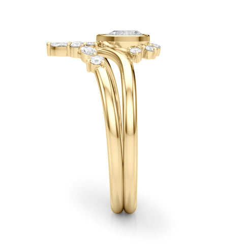 Pear Bezel And Marquise Diamond Contour Stacking Set