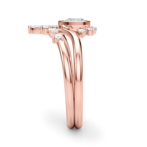 Pear Bezel And Marquise Diamond Contour Stacking Set