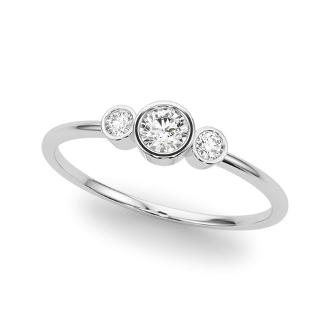 Petite Round Bezel 3 Stone Diamond Ring