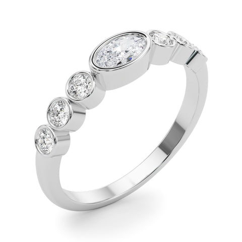 Oval Bezel 7 Stone Diamond Band 1/2ctw