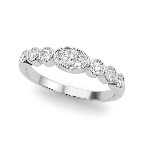 Oval Bezel 7 Stone Diamond Band 1/2ctw