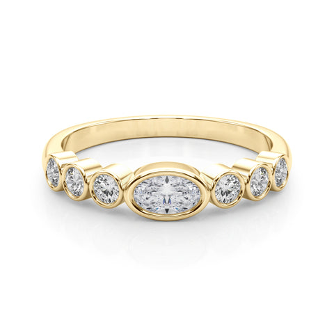 Oval Bezel 7 Stone Diamond Band 1/2ctw