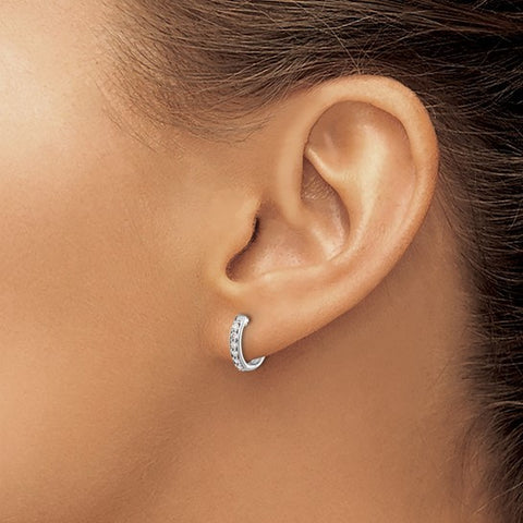 Huggie Diamond Hoop Earrings