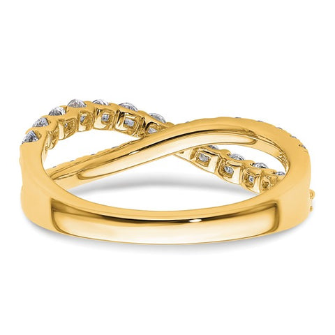 14K Gold Diamond Crossover Band 1ctw