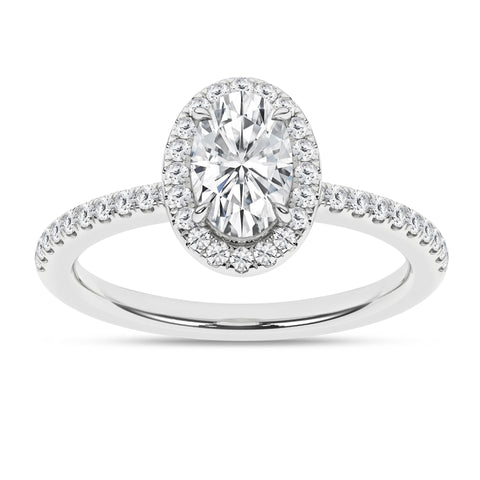 Halo Oval Diamond Engagement Ring