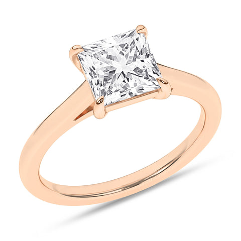 Cathedral Princess Solitaire Diamond Engagement Ring 2ct