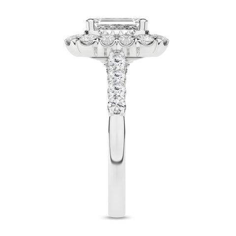 Eternal Halo Emerald Diamond Engagement Ring
