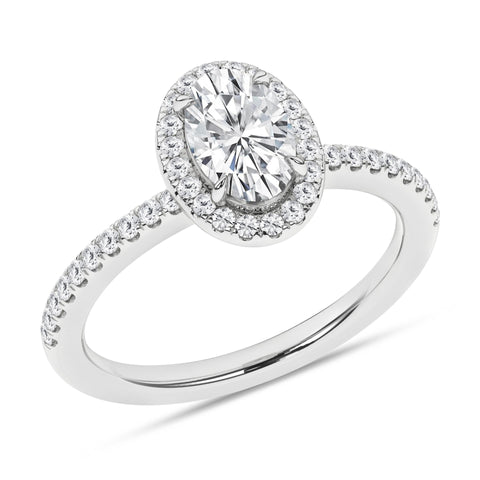 Halo Oval Diamond Engagement Ring