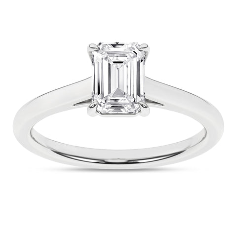 Cathedral Emerald Solitaire Diamond Engagement Ring 2ct