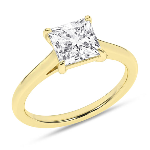 Cathedral Princess Solitaire Diamond Engagement Ring 2ct