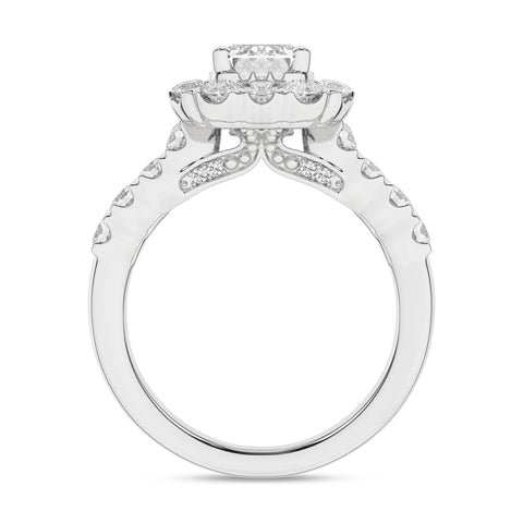 Eternal Halo Emerald Diamond Engagement Ring