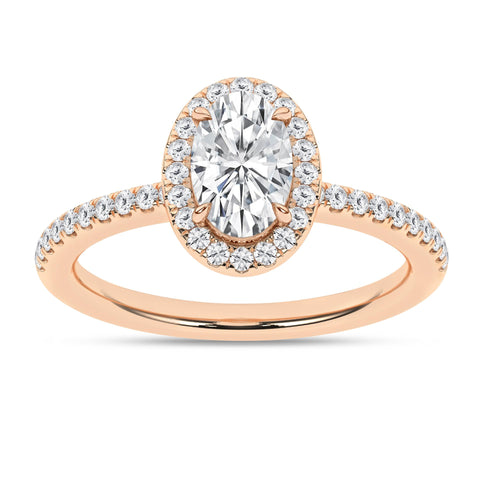 Halo Oval Diamond Engagement Ring