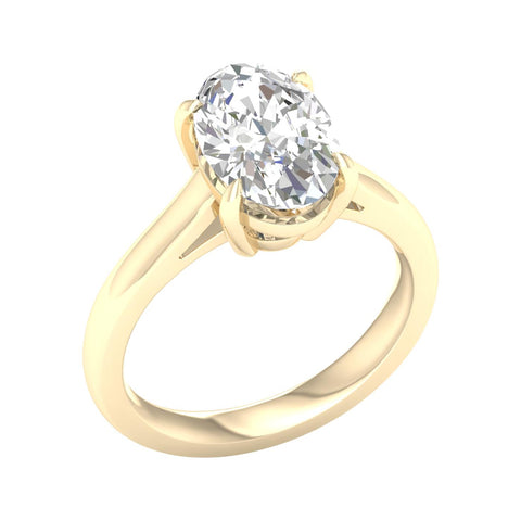 Cathedral Oval Solitaire Diamond Engagement Ring 2ct