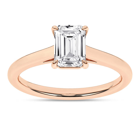 Cathedral Emerald Solitaire Diamond Engagement Ring 2ct