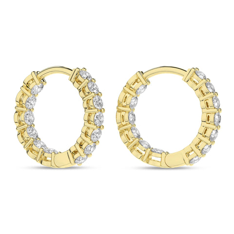 14K Inside-Out Diamond Huggies 1ctw