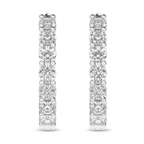 14K Inside-Out Diamond Huggies 1ctw