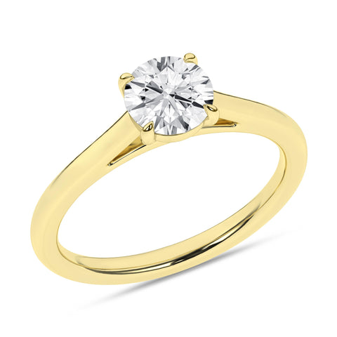 Cathedral Round Solitaire Diamond Engagement Ring 1ct