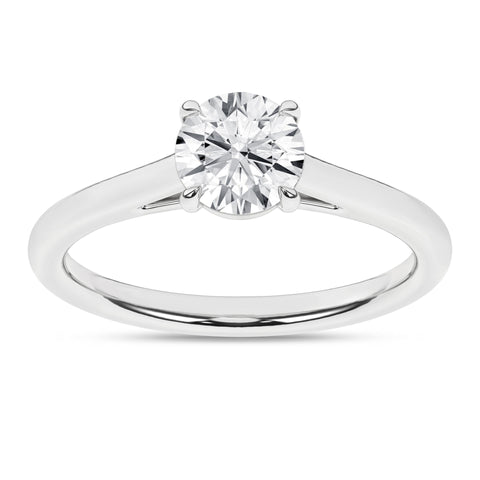 Cathedral Round Solitaire Diamond Engagement Ring 1ct