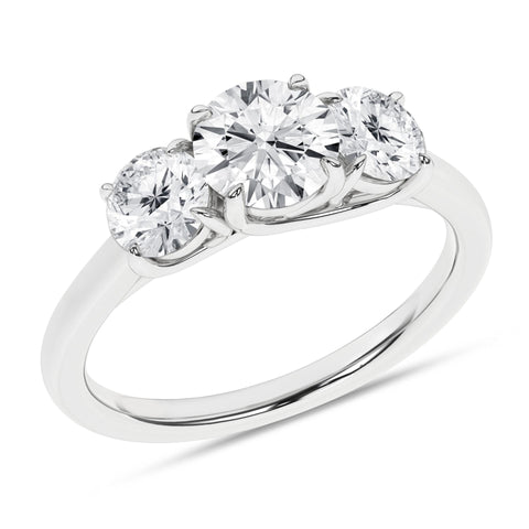 Round Brilliant 3 Stone Diamond Engagement Ring